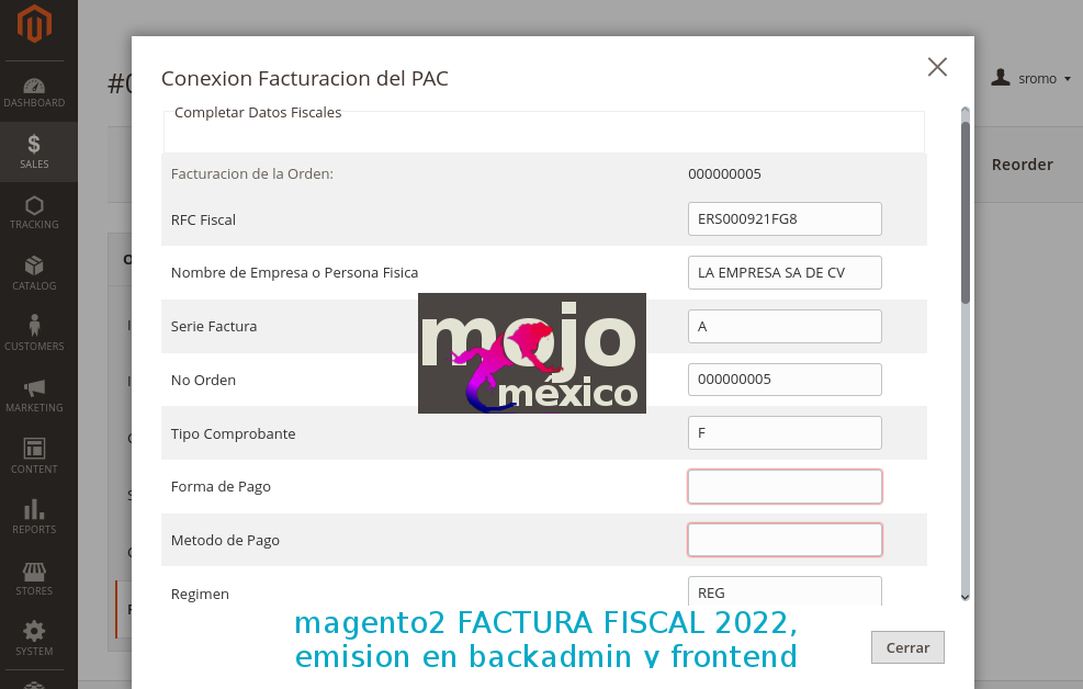 magento2 facturacion fiscal 2022